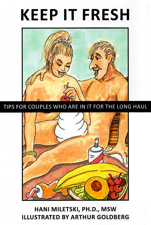 Book cover featuring a couple, various fruit and whipped cream